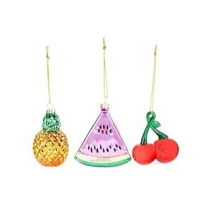 3-Piece Fruit Ornament Set Fruits Set One Size